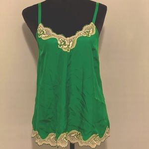 Express Silk Spaghetti Strap Lace Cami Tank